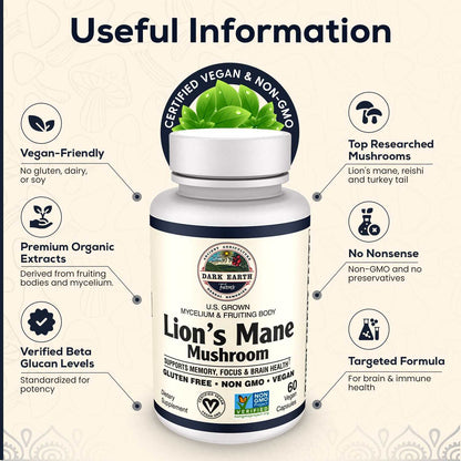 Organic Lions Mane Mushroom Capsules